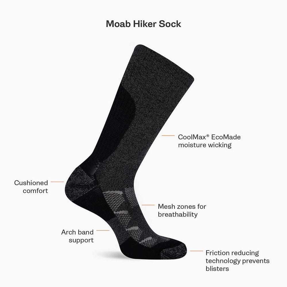 Women/Men Moab Hiker Quarter Sock Charcoal | Merrell Socks