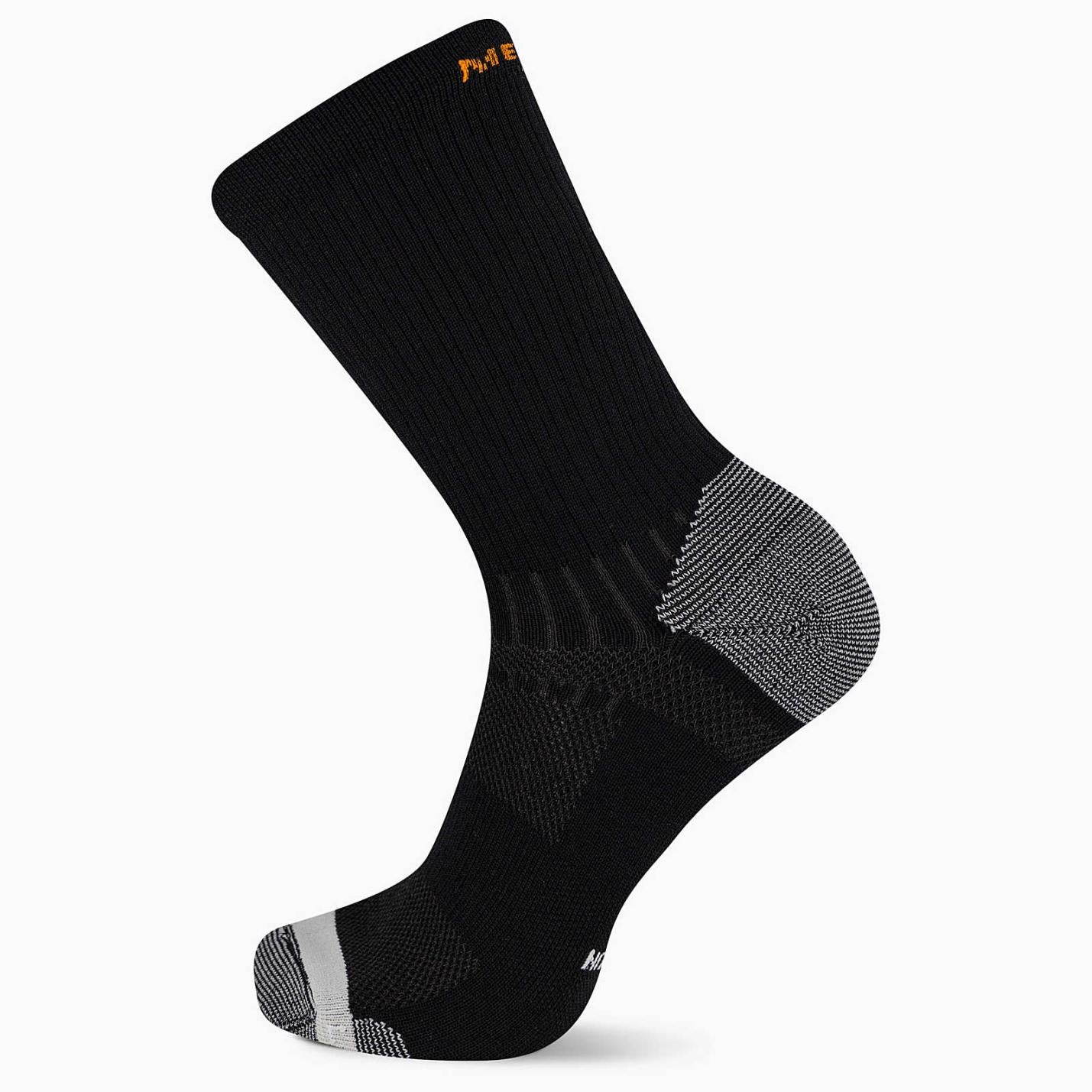 Women/Men Trail Runner Light Crew Sock Black | Merrell Socks