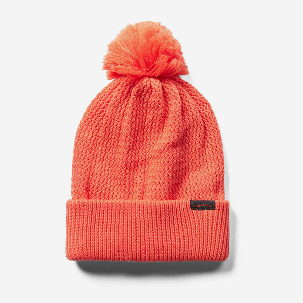 Women/Men Waffle Bobble Beanie Peach Echo | Merrell Hats